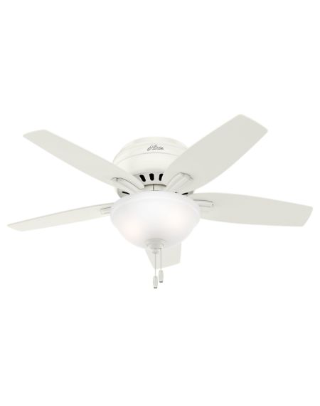 Hunter Newsome 2 Light 42 Inch Indoor Flush Mount Ceiling Fan in Fresh White