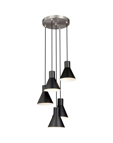 Sea Gull Towner 5 Light 28 Inch Pendant Light in Brushed Nickel