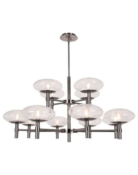  Grand Contemporary Chandelier in Brushed Steel