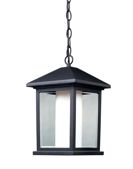 Z Lite Mesa 1 Light Outdoor Chain Mount Ceiling Fixture Light In Black