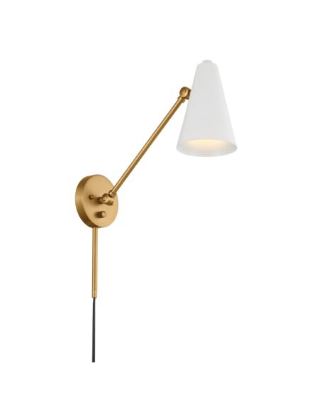 Sylvia 1-Light Wall Sconce in Natural Brass