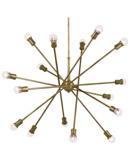 Armstrong 16-Light Chandelier in Natural Brass