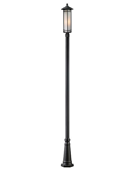 Z-Lite Woodland 1-Light Outdoor Post Mounted Fixture Light In Black