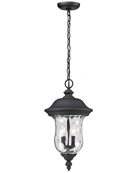 Z-Lite Armstrong 3-Light Outdoor Chain Mount Ceiling Fixture Light In Black