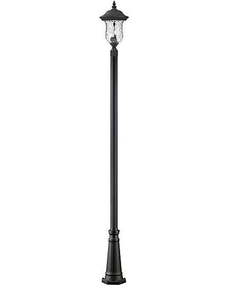 Z-Lite Armstrong 2-Light Outdoor Post Mounted Fixture Light In Black