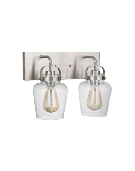 Craftmade Trystan 2-Light Wall Sconce in Brushed Polished Nickel