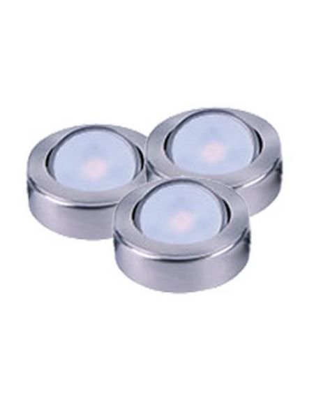 Maxim Lighting CounterMax MX LD AC 3 Light 3 Light Under Cabinet Disc in Satin Nickel