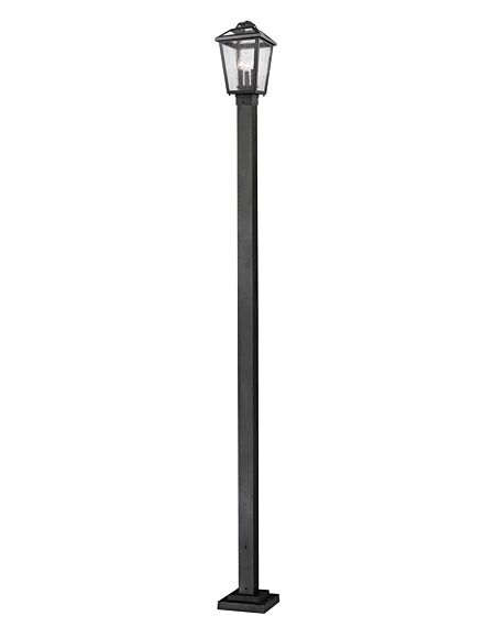 Z-Lite Bayland 3-Light Outdoor Post Mounted Fixture Light In Black