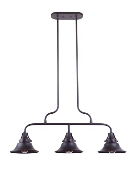 Craftmade Union 3 Light Outdoor Hanging Light in Oiled Bronze Gilded