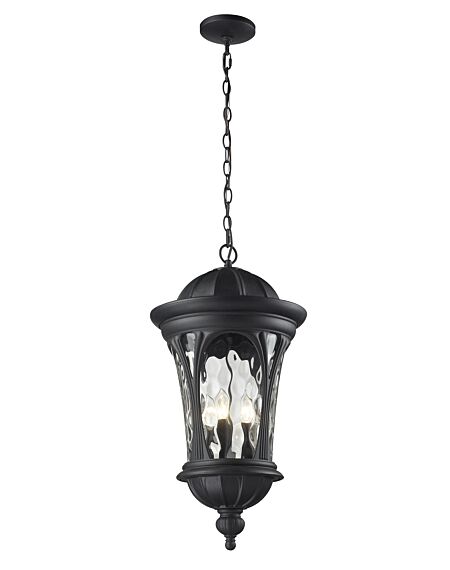 Z-Lite Doma 5-Light Outdoor Chain Mount Ceiling Fixture Light In Black