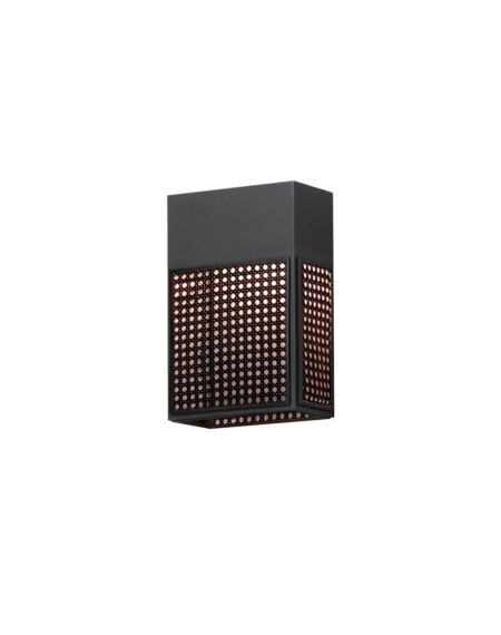 Lattice 1-Light LED Outdoor Wall Sconce in Black