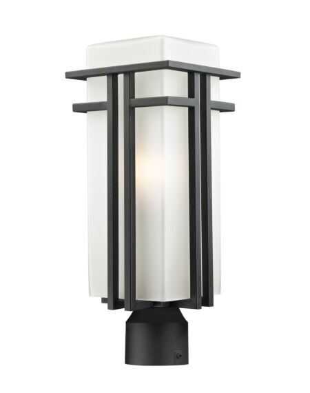 Z-Lite Abbey 1-Light Outdoor Post Mount Fixture Light In Black