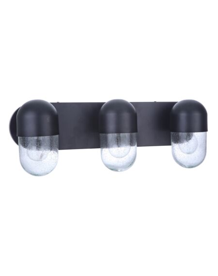 Craftmade Pill 3-Light Bathroom Vanity Light in Flat Black