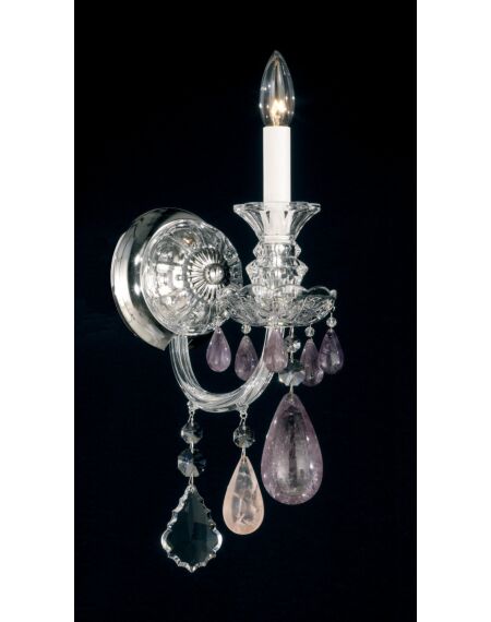 Hamilton Rock Crystal 1-Light Wall Sconce in Silver