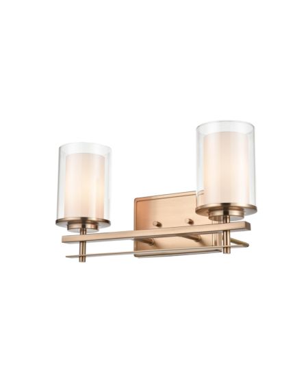 2-Light Wall Sconce in Modern Gold
