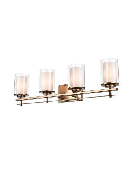 4-Light Wall Sconce in Modern Gold