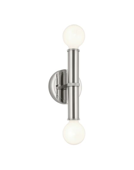 Torche 2-Light Wall Sconce in Polished Nickel