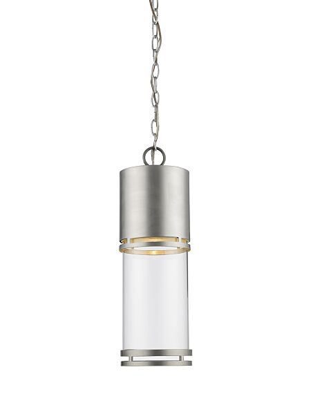 Z-Lite Luminata 1-Light Outdoor Chain Mount Ceiling Fixture Light In Brushed Aluminum