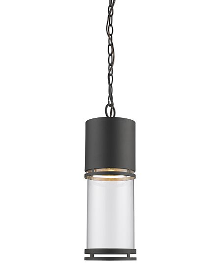 Z-Lite Luminata 1-Light Outdoor Chain Mount Ceiling Fixture Light In Black