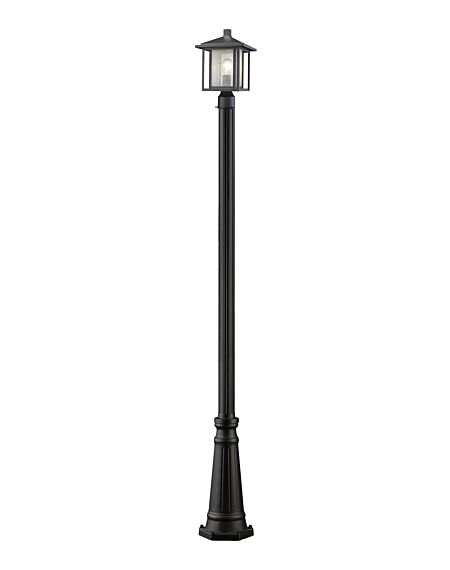Z-Lite Aspen 1-Light Outdoor Post Mounted Fixture Light In Black