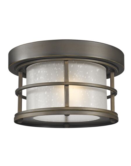 Z-Lite Exterior Additions 1-Light Outdoor Flush Ceiling Mount Fixture Ceiling Light In Oil Rubbed Bronze