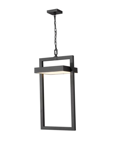 Z-Lite Luttrel 1-Light Outdoor Chain Mount Ceiling Fixture Light In Black