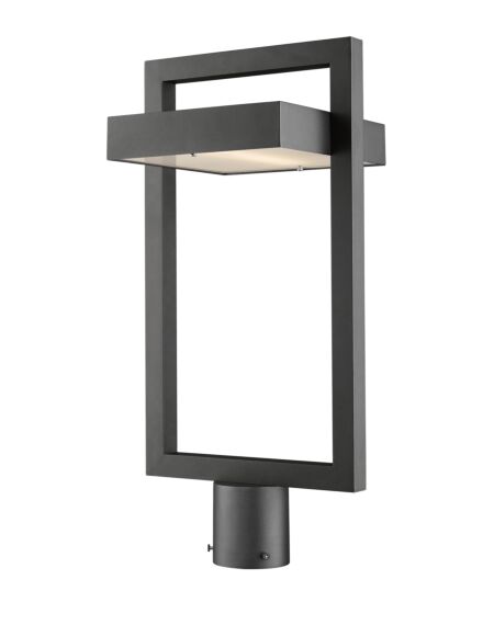Z-Lite Luttrel 1-Light Outdoor Post Mount Fixture Light In Black
