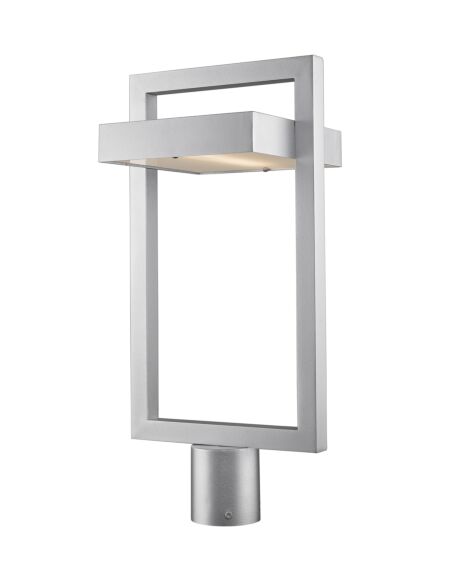 Z-Lite Luttrel 1-Light Outdoor Post Mount Fixture Light In Silver