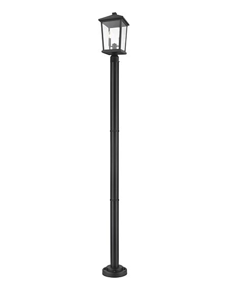 Z-Lite Beacon 2-Light Outdoor Post Mounted Fixture Light In Black