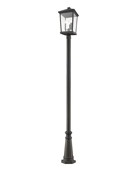 Z-Lite Beacon 3-Light Outdoor Post Mounted Fixture Light In Oil Rubbed Bronze