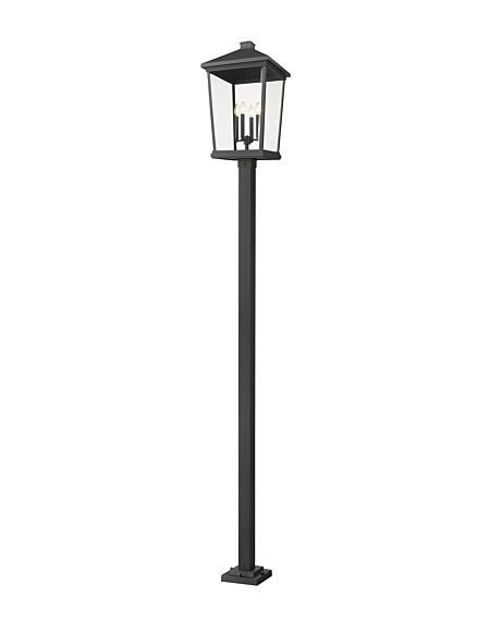 Z-Lite Beacon 4-Light Outdoor Post Mounted Fixture Light In Black