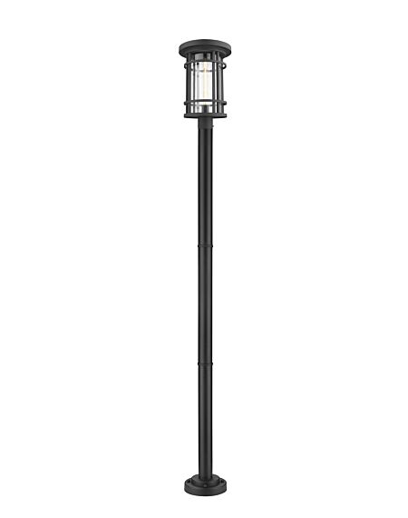 Z-Lite Jordan 1-Light Outdoor Post Mounted Fixture Light In Black