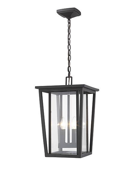 Z-Lite Seoul 2-Light Outdoor Chain Mount Ceiling Fixture Light In Oil Rubbed Bronze