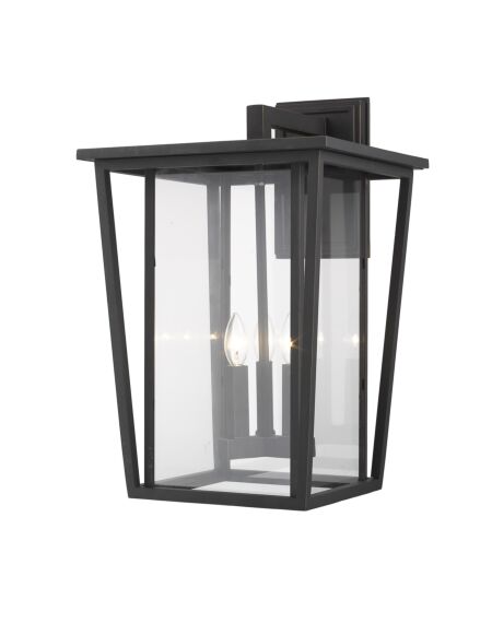 Z-Lite Seoul 3-Light Outdoor Wall Sconce In Oil Rubbed Bronze