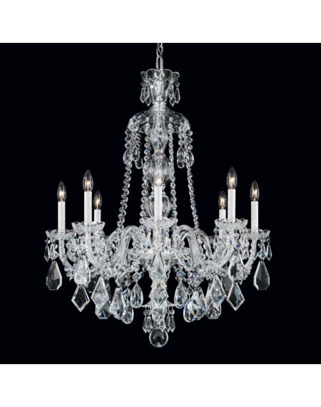 Hamilton 8-Light Chandelier in Silver with Clear Heritage Crystals
