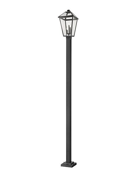 Z-Lite Talbot 3-Light Outdoor Post Mounted Fixture Light In Black