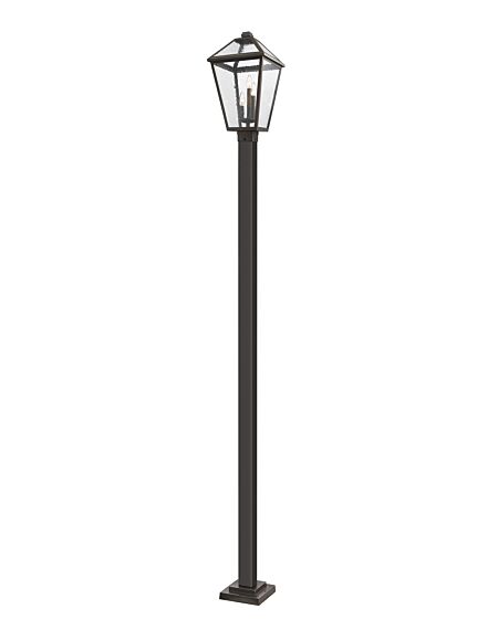 Z-Lite Talbot 3-Light Outdoor Post Mounted Fixture Light In Oil Rubbed Bronze