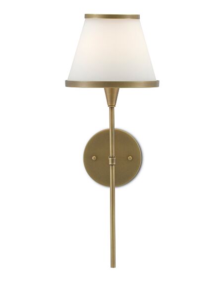 Bagno 1-Light Wall Sconce in Antique Brass with Opaque Glass