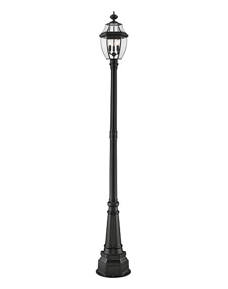 Z-Lite Westover 3-Light Outdoor Post Mounted Fixture Light In Black