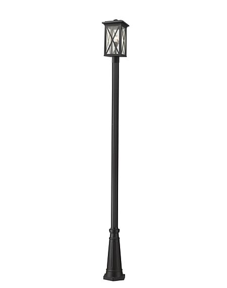 Z-Lite Brookside 1-Light Outdoor Post Mounted Fixture Light In Black