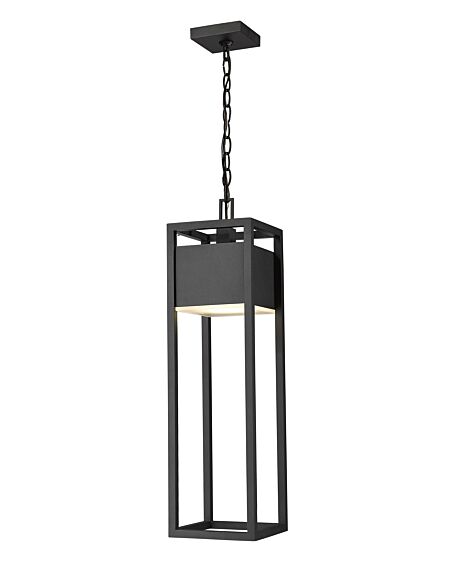 Z-Lite Barwick 1-Light Outdoor Chain Mount Ceiling Fixture Light In Black