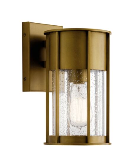 Camillo 1-Light Outdoor Wall Mount in Natural Brass