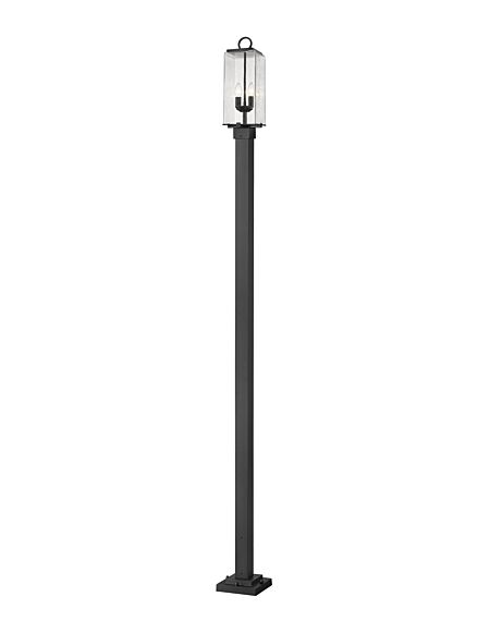 Z-Lite Sana 2-Light Outdoor Post Mounted Fixture Light In Black