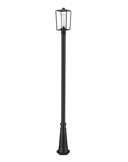 Z-Lite Sheridan 1-Light Outdoor Post Mounted Fixture Light In Black