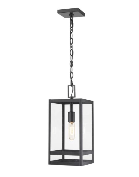 Z-Lite Nuri 1-Light Outdoor Chain Mount Ceiling Fixture Light In Black