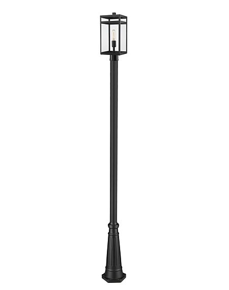 Z-Lite Nuri 1-Light Outdoor Post Mounted Fixture Light In Black