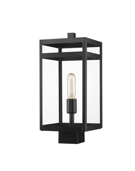 Z-Lite Nuri 1-Light Outdoor Post Mount Fixture Light In Black