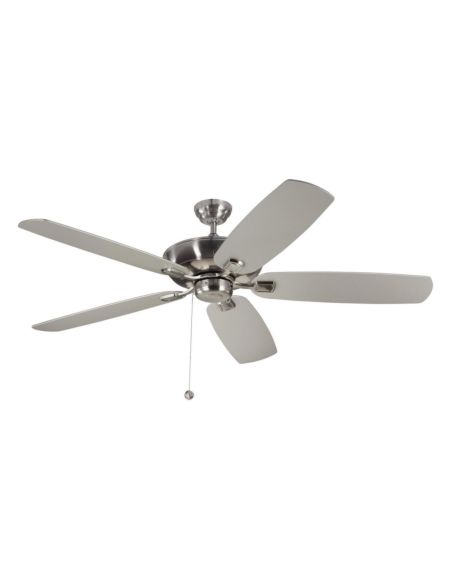 Generation Lighting 60" Colony Super Max Damp Rated Ceiling Fan in Brushed Steel