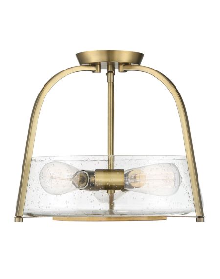  Dash Semi Flush Ceiling Light in Warm Brass
