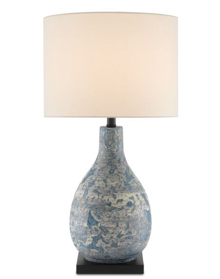 Ostracon 1-Light Table Lamp in Vintage Blue